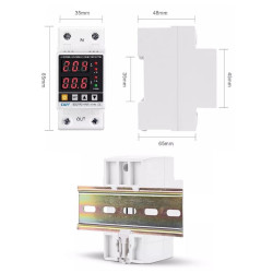 Protection Relay 220V 40A ADJUSTABLE Over Under VOLTAGE Over CURRENT